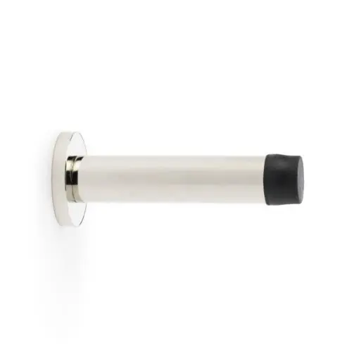 Alexander And Wilks Projection Cyl. Doorstop On Rose 75mm Polished Nickel AW616PN