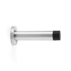 Alexander And Wilks Projection Cyl. Doorstop On Rose 75mm Satin Chrome AW616SC