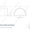 Alexander And Wilks Floor Mounted Oval Shielded Doorstop 45mm Antique Brass AW631AB