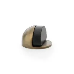 Alexander And Wilks Floor Mounted Oval Shielded Doorstop 45mm Antique Brass AW631AB
