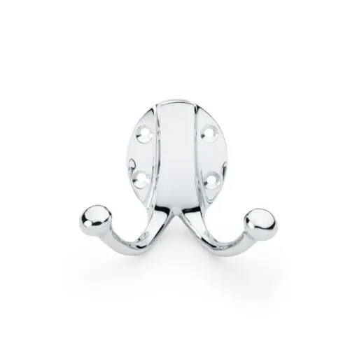 Alexander & Wilks Double Robe Hook AW771PC Polished Chrome