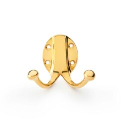 Alexander & Wilks Double Robe Hook AW771UB Unlacquered Brass