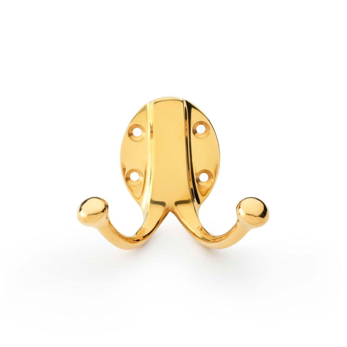 Alexander & Wilks Double Robe Hook AW771UB Unlacquered Brass