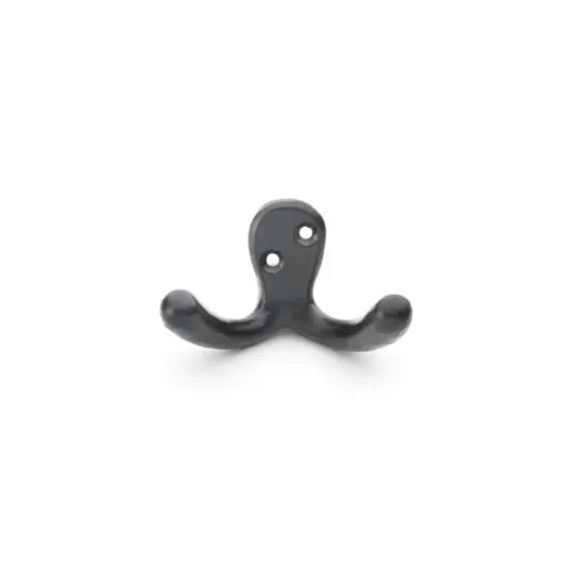 Alexander And Wilks Victorian Double Robe Hook Epoxy Black AW773BL