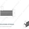 Alexander And Wilks Brunel Diamond Knurled Coat Hook Matt Black AW775BL