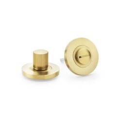 Alexander And Wilks Thumbtun & Release Reeded On 50X6mm Rose Satin Brass Pvd AW792SBPVD