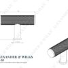 Alexander And Wilks Knurled T-Bar Cupboard Knob 55 Mm Matt Black AW801-55-BL