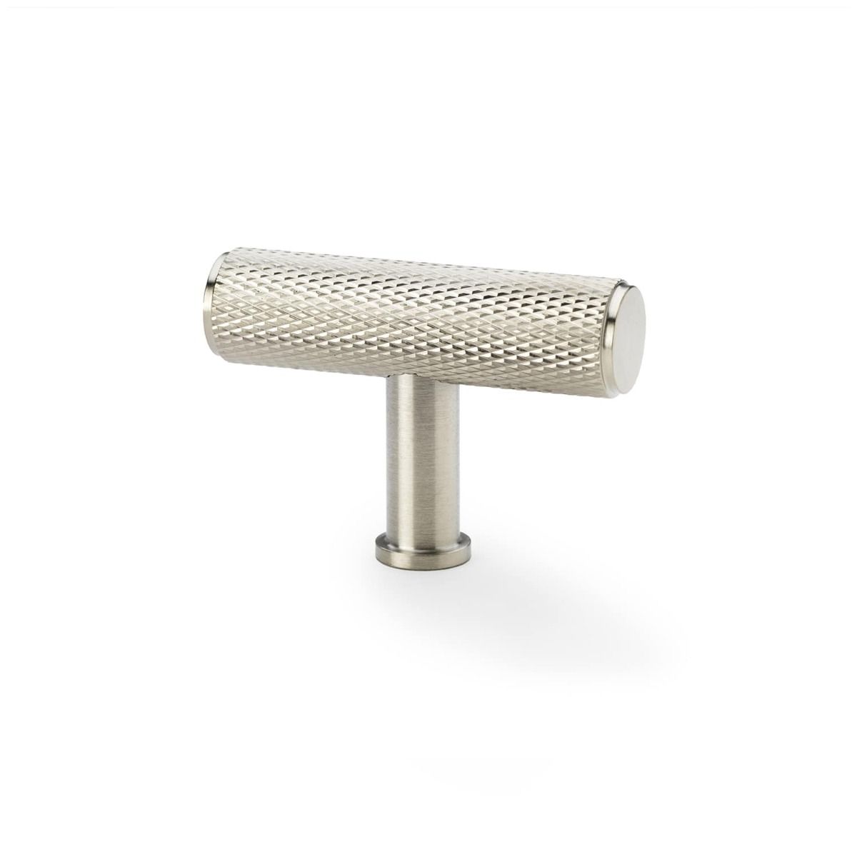 Alexander & Wilks Crispin Knurled T-Bar Cupboard Knob - 55Mm AW801-55-SN Satin Nickel