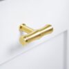 Alexander And Wilks Bamboo T-Bar Cupboard Knob 55mm Satin Brass Pvd AW801B-55-SBPVD