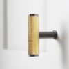 Alexander And Wilks Knurled T-Bar Cupboard Knob 55mm Satin Brass / Dark Bronze Pvd AW801D-55-SBPVD/DBZPVD