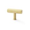 Alexander And Wilks Reeded T-Bar Cupboard Knob 55mm Satin Brass Pvd AW801R-55-SBPVD