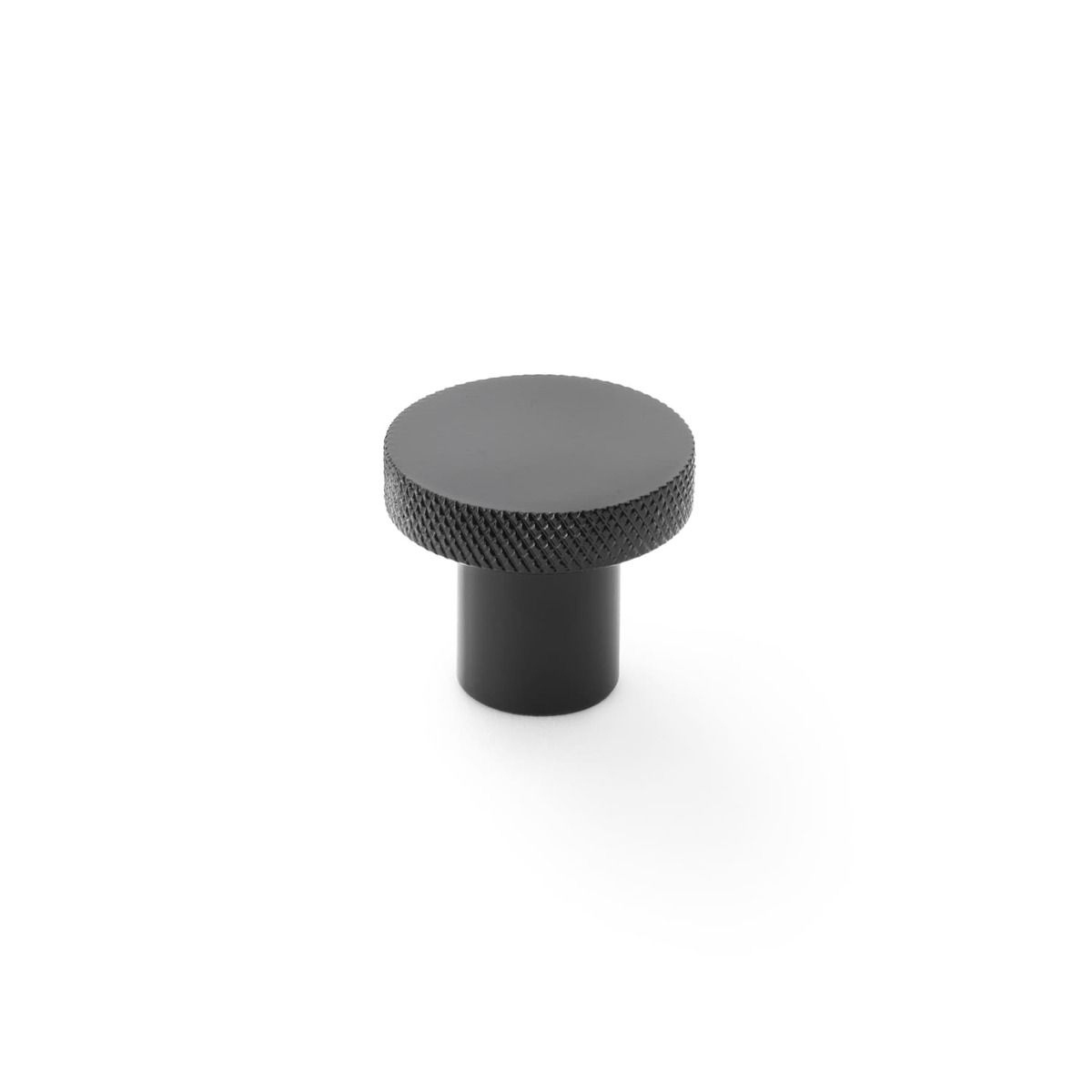 Alexander & Wilks Hanover Knurled Circular Cupboard Knob 30Mm AW802-30-BL Black