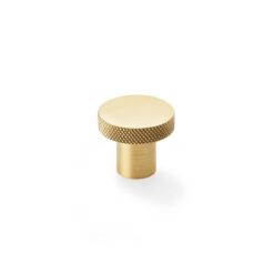 Alexander & Wilks Hanover Knurled Circular Cupboard Knob 38Mm AW802-38-SB Satin Brass