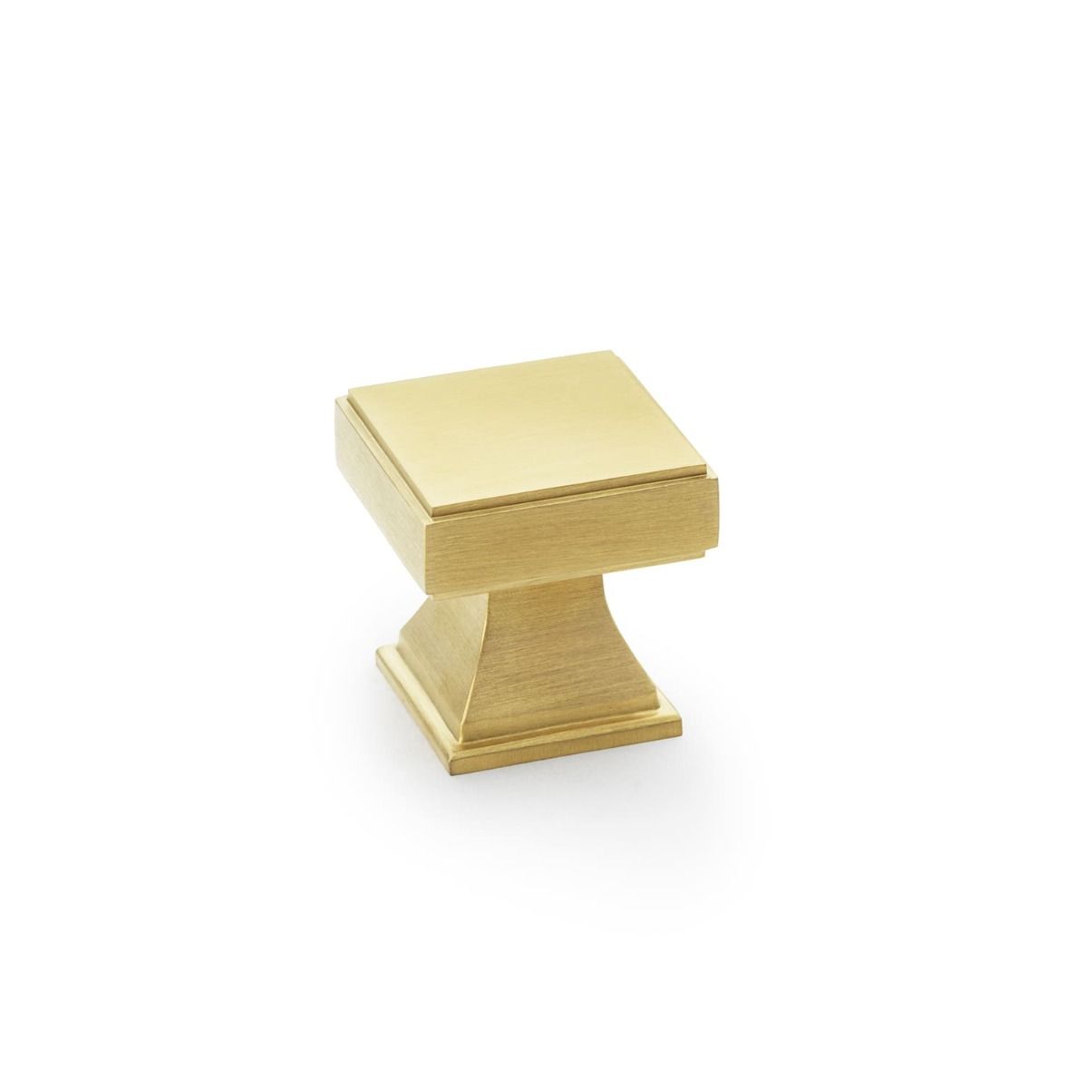 Alexander And Wilks Jesper Square Cupboard Knob 30mm Satin Brass Pvd AW806-30-SBPVD