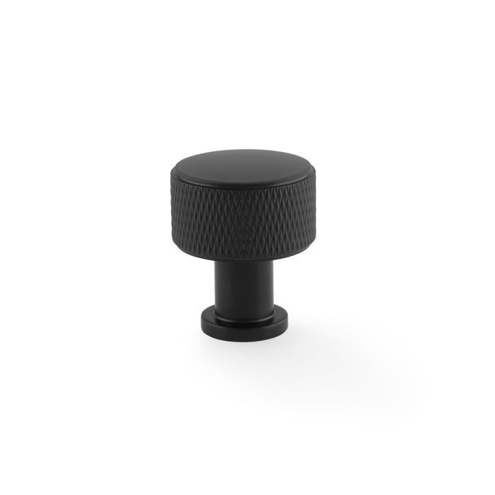 Alexander And Wilks Lucia Knurled Cabinet Knob 29mm Matt Black AW807K-29-BL