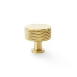Alexander And Wilks Lucia Knurled Cabinet Knob 29mm Satin Brass Pvd AW807K-29-SBPVD