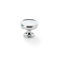 Alexander And Wilks Lynd Cupboard Knob 32mm Dia. Polished Chrome AW808-32-PC