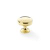Alexander And Wilks Lynd Cupboard Knob 38mm Dia. Unlacquered Brass AW808-38-UB