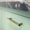Alexander And Wilks Reeded T-Bar Cabinet Pull 224mm C/C Satin Brass Pvd AW809R-224-SBPVD