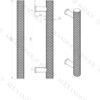 Alexander And Wilks Crispin Knurled T-Bar Cabinet Pull 128Mm C/C Matt Black AW809-128-BL