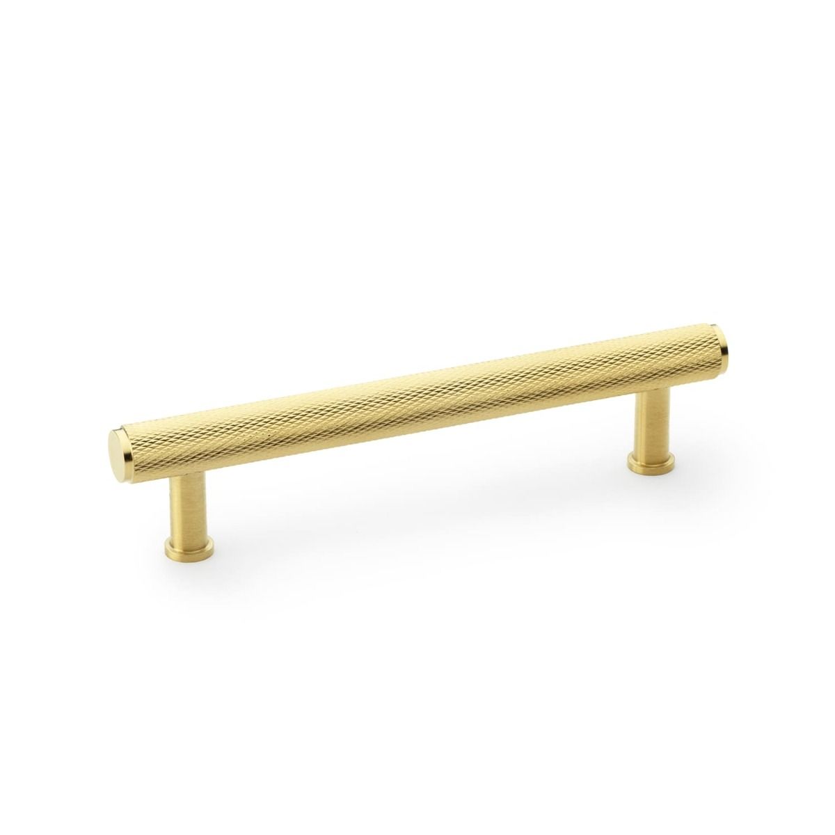 Alexander And Wilks Knurled T-Bar Cabinet Pull 128mm C/C Satin Brass Pvd AW809-128-SBPVD