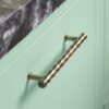 Alexander And Wilks Bamboo T-Bar Cabinet Pull 160mm C/C Satin Brass Pvd AW809B-160-SBPVD