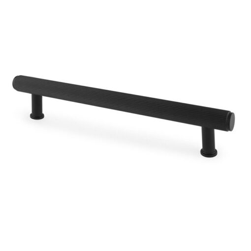 Alexander And Wilks Reeded T-Bar Cabinet Pull 160Mm C/C Matt Black AW809R-160-BL