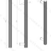 Alexander And Wilks Reeded T-Bar Cabinet Pull 224Mm C/C Matt Black AW809R-224-BL
