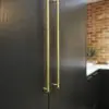 Alexander And Wilks Brunel Diamond Knurled Tbar Handle 160mm C/C Sat Brass Pvd AW810-160-SBPVD