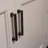 Alexander And Wilks Jesper Square Cabinet Pull 128mm C/C Dark Bronze Pvd AW813-128-DBZPVD