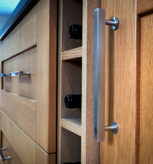 Alexander And Wilks Square T Bar Cabinet Pull Handle 128mm C/C Satin Nickel AW815-128-SN