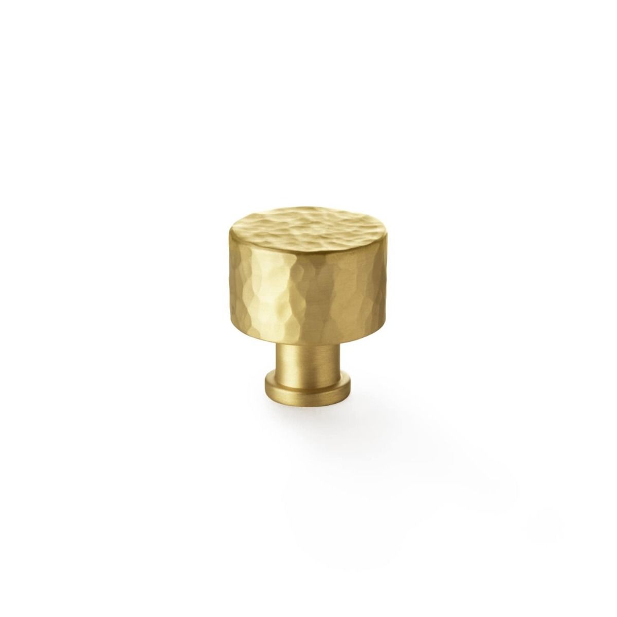 Alexander And Wilks Leila Hammered Cupboard Knob 30mm Satin Brass AW816-30-SB