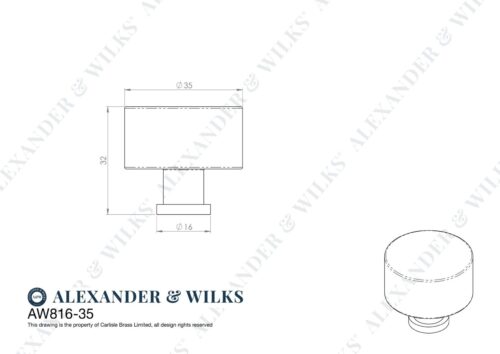 Alexander And Wilks Leila Hammered Cupboard Knob 35Mm Matt Black AW816-35-BL