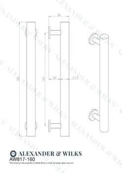 Alexander And Wilks Leila Hammered Cabinet Pull 160Mm C/C Matt Black AW817-160-BL