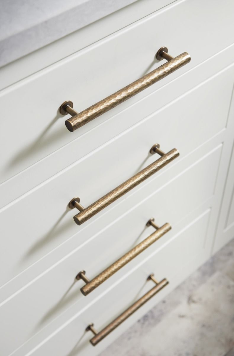 Alexander And Wilks Leila Hammered Cabinet Pull 160mm C/C Satin Brass AW817-160-SB