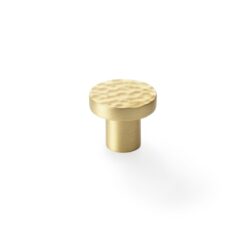 Alexander & Wilks Hanover Cupboard Knob Hammered Finish To Face Of Knob AW820-38-SB Satin Brass