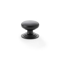 Alexander And Wilks 38mm Rnd Cup Knob Integralstepped Rose Black AW825-38-BL