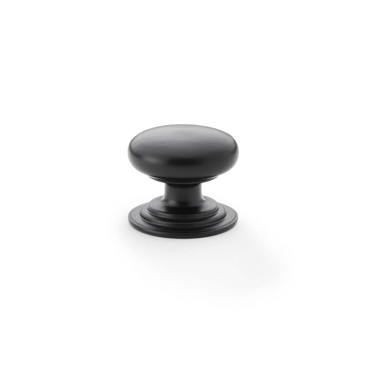 Alexander And Wilks 38mm Rnd Cup Knob Integralstepped Rose Black AW825-38-BL