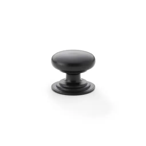 Alexander And Wilks 25mm Rnd Cup Knob Integralstepped Rose Black AW825-25-BL