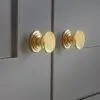 Alexander And Wilks 32mm Rnd Cup Knob Integral Stepped Rose Pol Brass Lacq. AW825-32-PBL