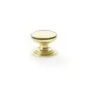 Alexander And Wilks 25mm Rnd Cup Knob Integral Stepped Rose Pol Brass Lacq. AW825-25-PBL