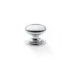 Alexander And Wilks 25mm Rnd Cup Knob Integral Stepped Rose Polished Nickel AW825-25-PN