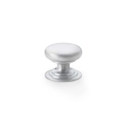 Alexander And Wilks 38mm Rnd Cup Knob Integral Stepped Rose Satin Chrome AW825-38-SC