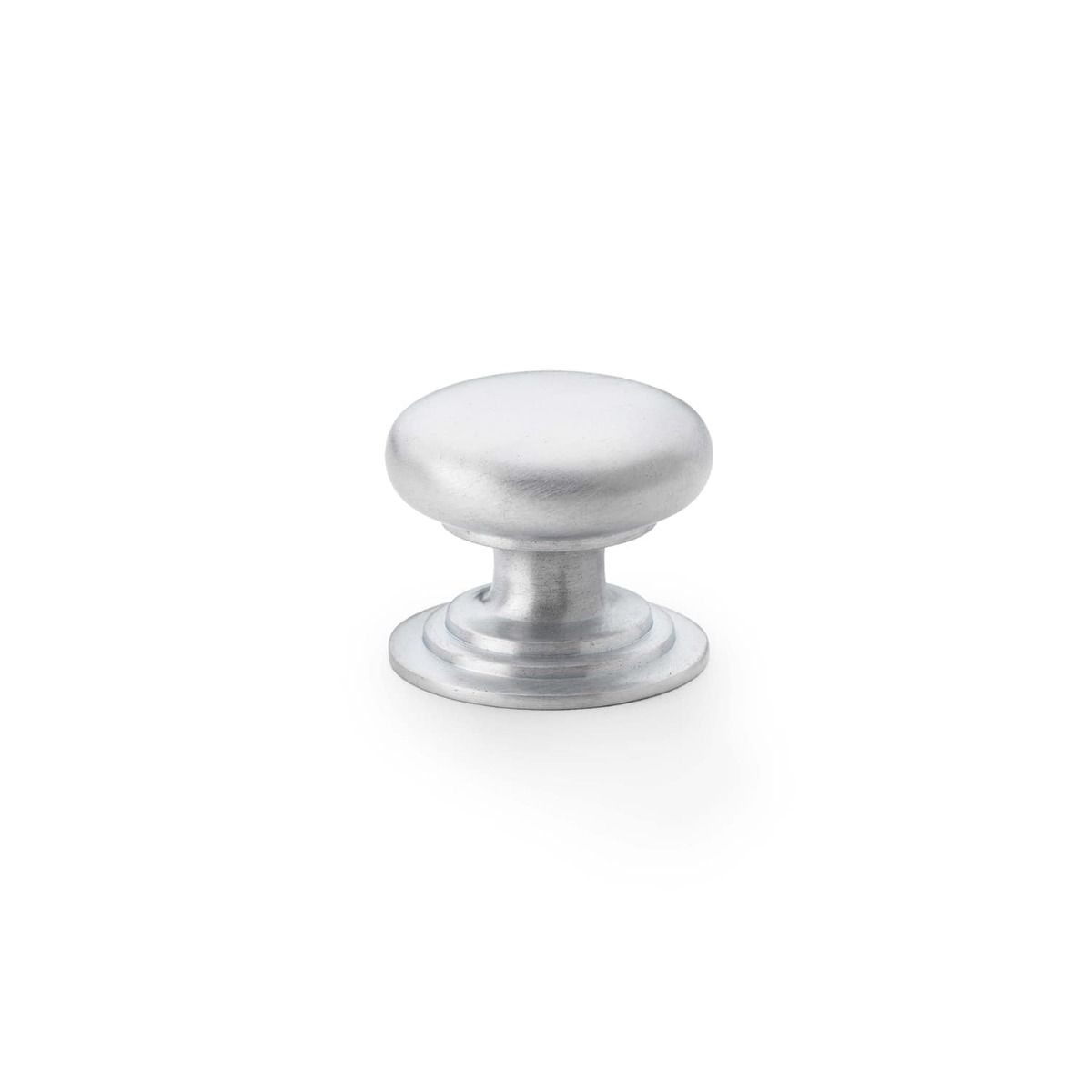 Alexander And Wilks 25mm Rnd Cup Knob Integral Stepped Rose Satin Chrome AW825-25-SC