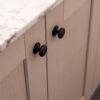 Alexander And Wilks 25mm Rnd Cup Knob Integralstepped Rose Black AW825-25-BL