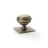 Alexander And Wilks Quantock Cupboard Knob 38mm On Square Backplate Ant. Brass AW826-38-AB