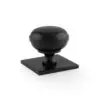 Alexander And Wilks Quantock Cupboard Knob 34Mm On Square Backplate Matt Black AW826-34-BL