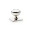 Alexander And Wilks Quantock Cupboard Knob 38mm On Square Backplate Pol.Nickel AW826-38-PN