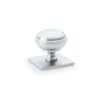 Alexander And Wilks Quantock Cupboard Knob On Square Plate AW826-34-SC Satin Chrome