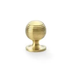 Alexander & Wilks Caesar Cupboard Knob 32Mm On Round Rose AW832-32-SBPVD Satin Brass Pvd